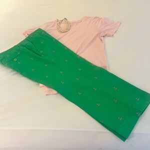 Lilly Pulitzer new capri pants & Lilly Pulitzer rare pink top.